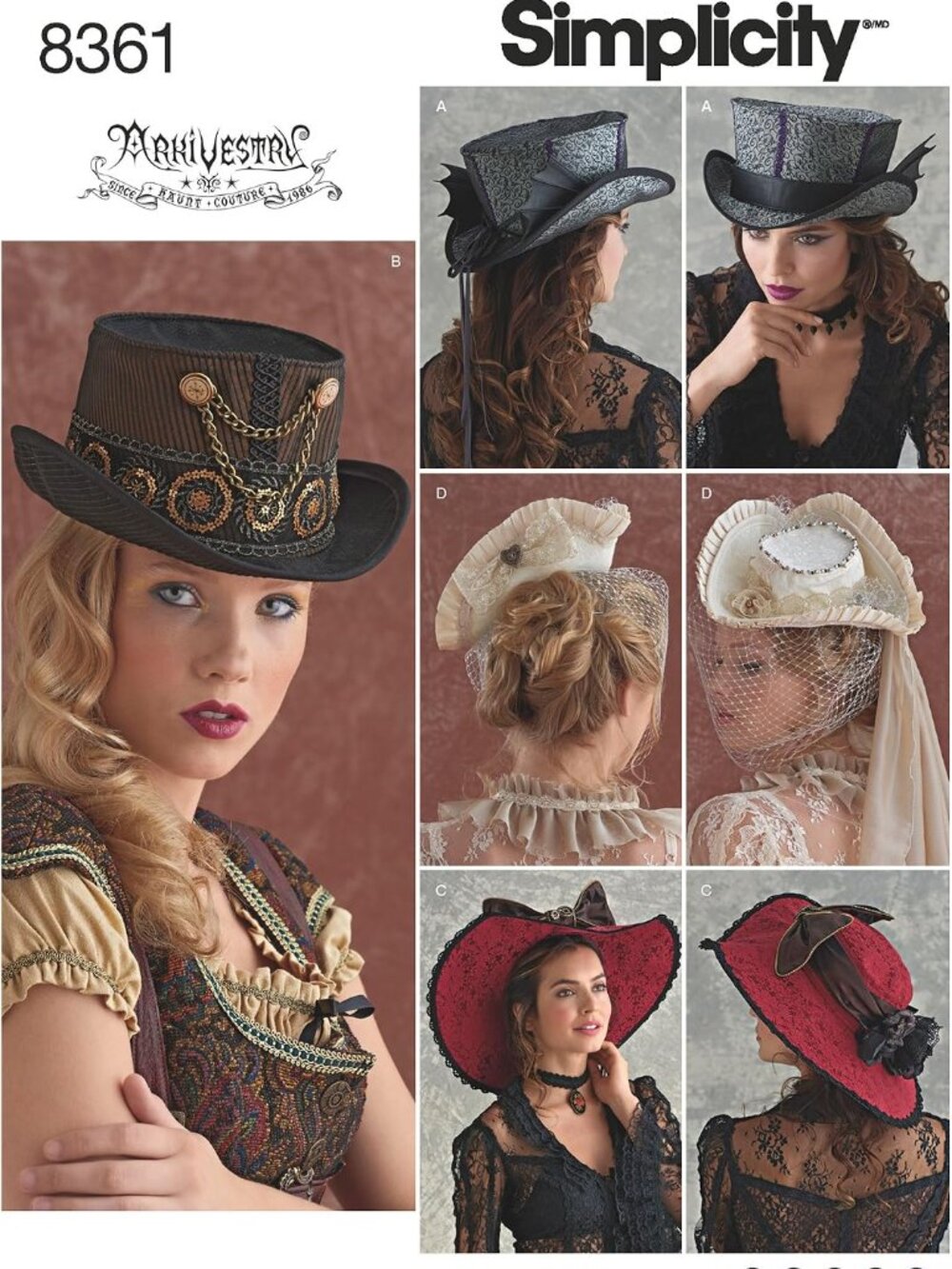 Victorian Steampunk Hat Misses Sewing Pattern Top Hat Bonnet Historical Costume